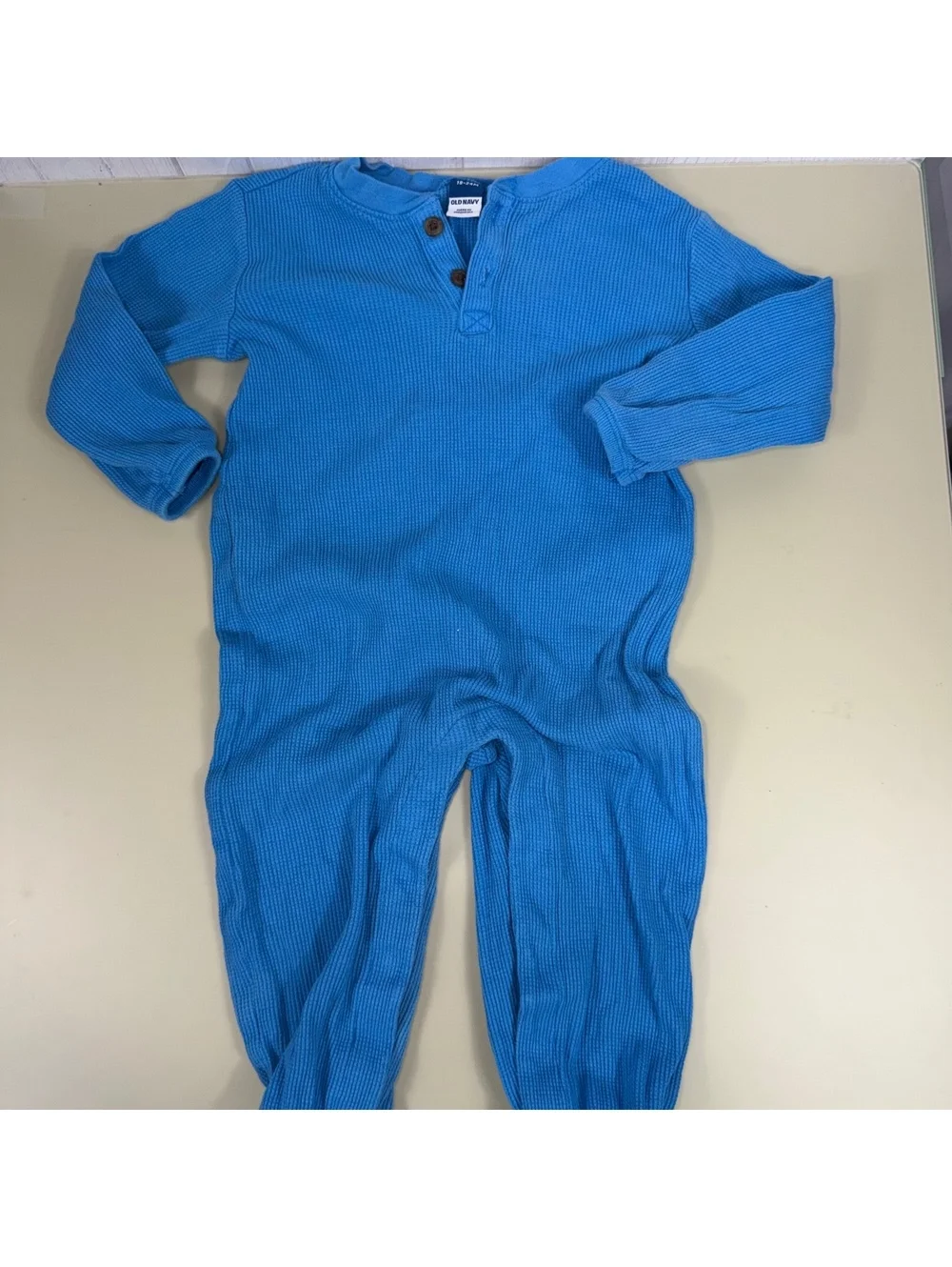 Old Navy Boys 18-24M Blue Waffle Knit One Piece